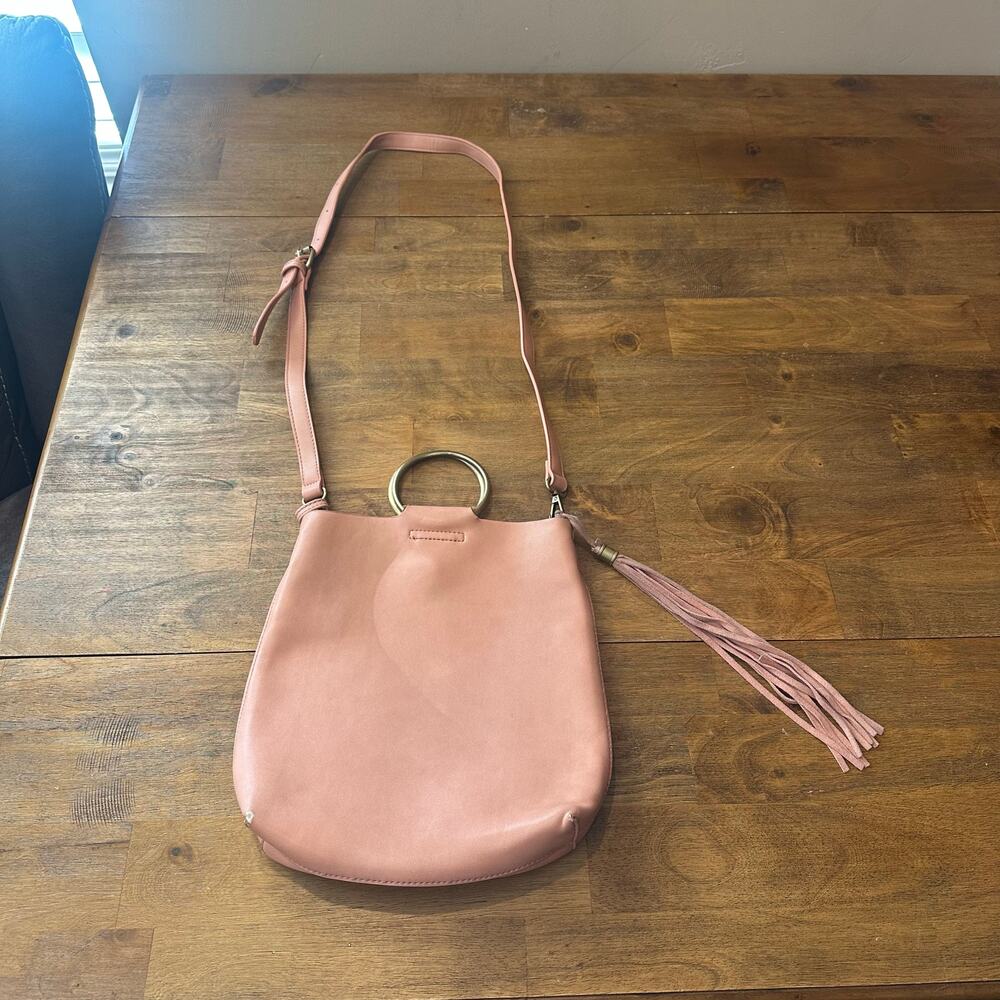 Anthropologie Blush Leather Crossbody Bag - Clean & Classic look modern chic